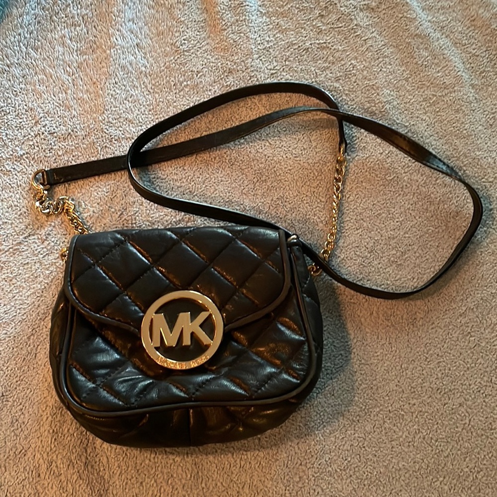 Michael Kors black quilted crossbody